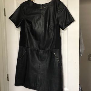 Leather mini dress